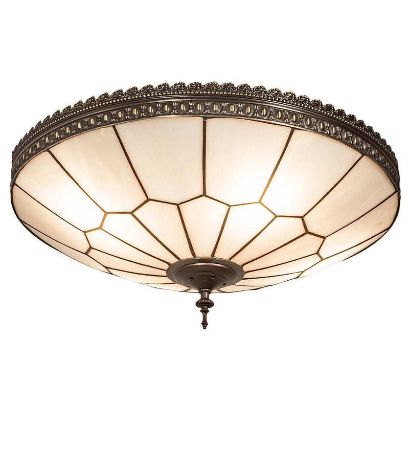 Meyda Tiffany 199824 Four Light Flushmount, Mahogany Bronze & Highlighted Craftsman Brown