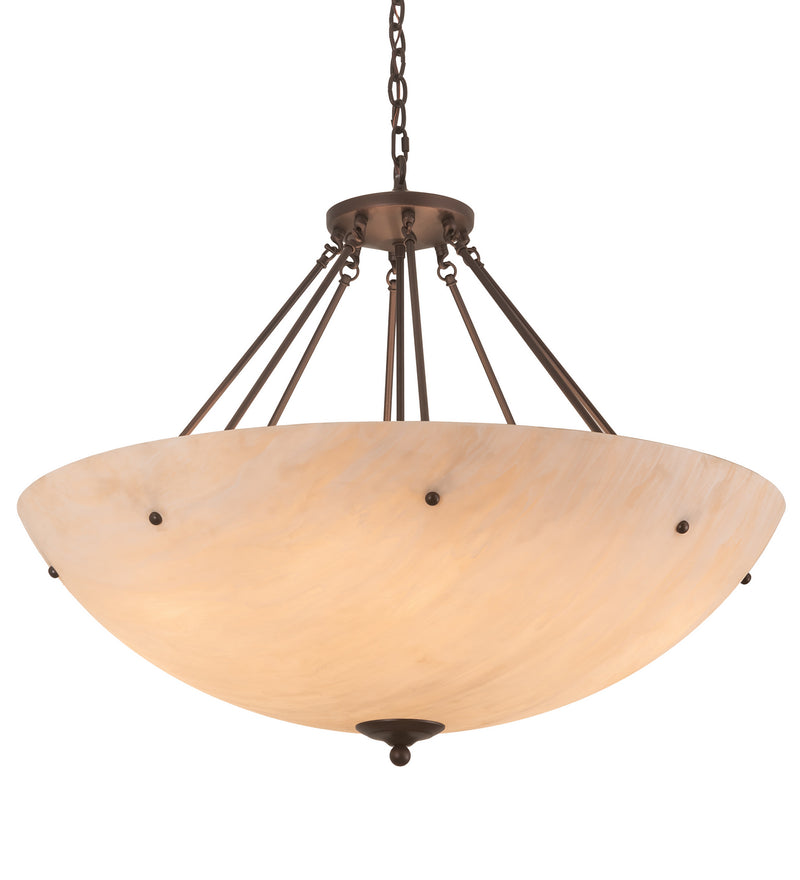Meyda Tiffany 201532 Eight Light Inverted Pendant, Mahogany Bronze