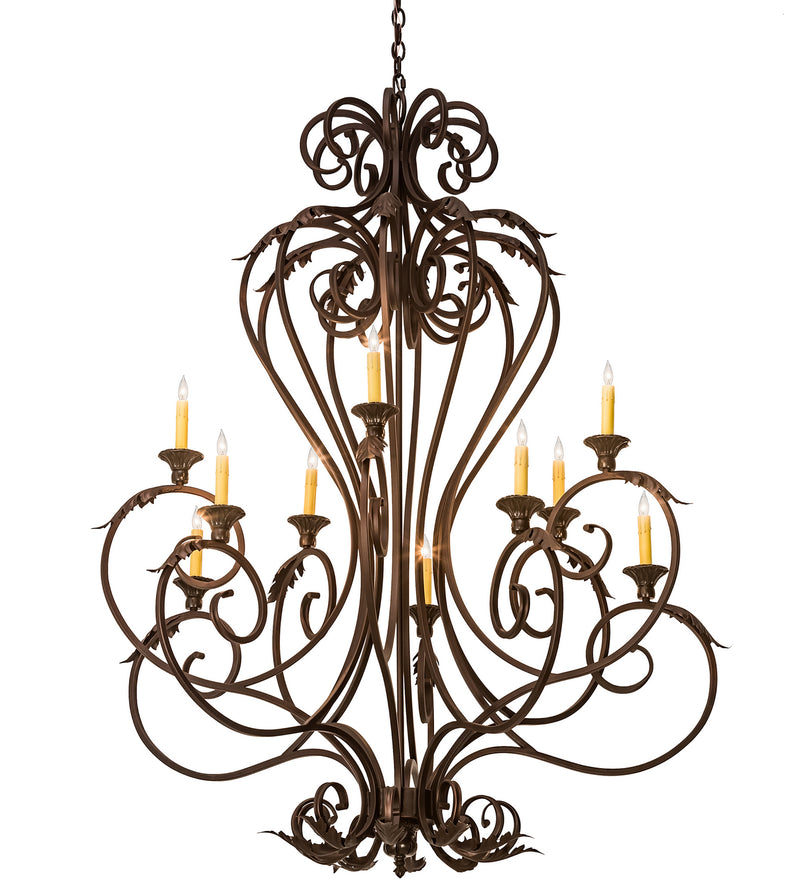 Meyda Tiffany 201575 Ten Light Chandelier, Mahogany Bronze