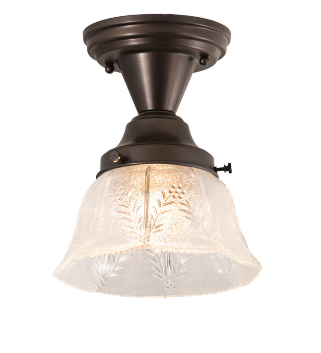 Meyda Tiffany 203097 One Light Flushmount, Craftsman Brown