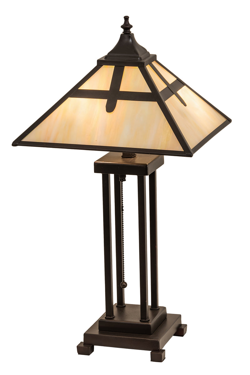 Meyda Tiffany 204495 Two Light Table Lamp, Mahogany Bronze