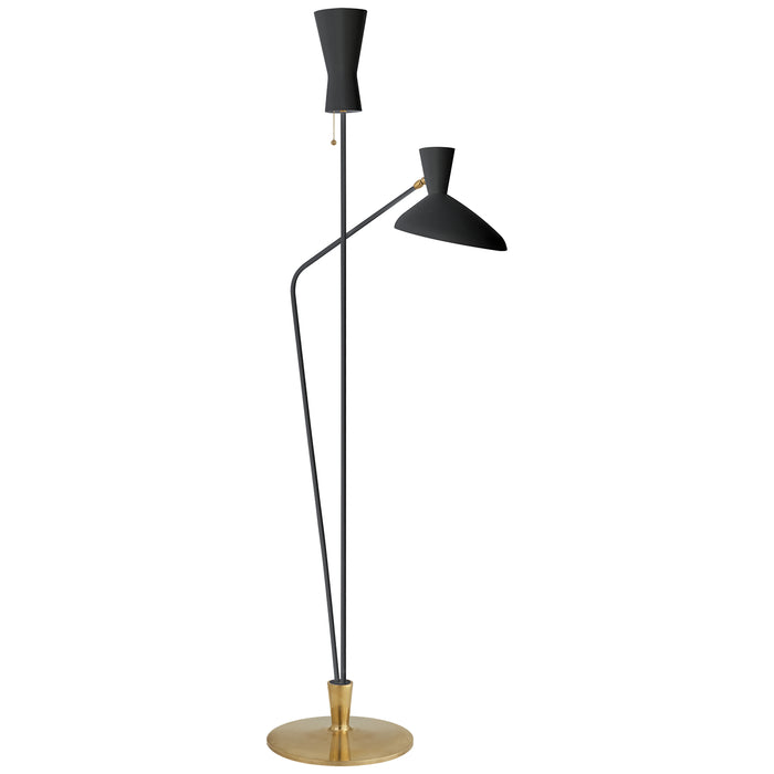 Visual Comfort Signature ARN 1712BLK Two Light Floor Lamp, Matte Black