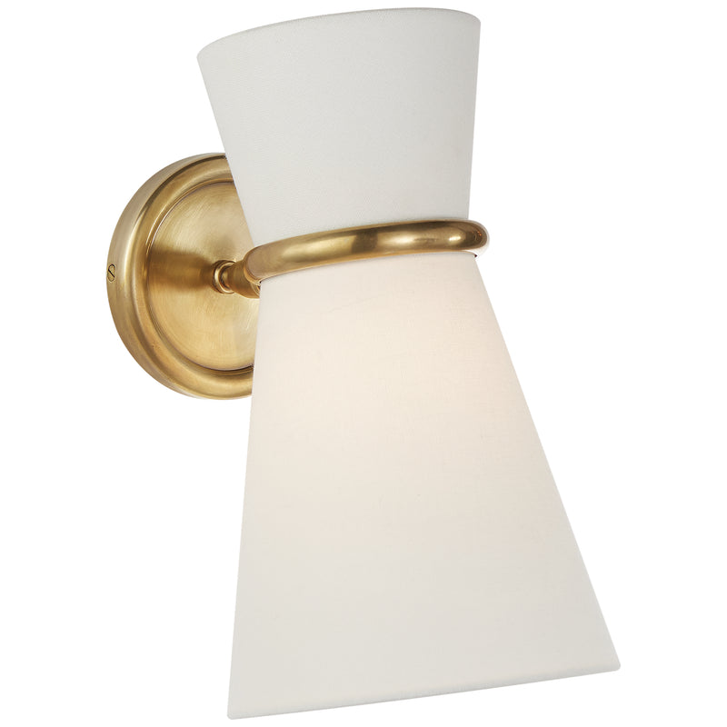 Visual Comfort Signature ARN 2008HAB-L One Light Wall Sconce, Hand-Rubbed Antique Brass