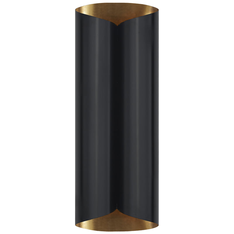 Visual Comfort Signature ARN 2037BLK/HAB Four Light Wall Sconce, Black and Hand-Rubbed Antique Brass