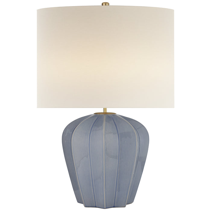 Visual Comfort Signature ARN 3611PBC-L One Light Table Lamp, Polar Blue Crackle