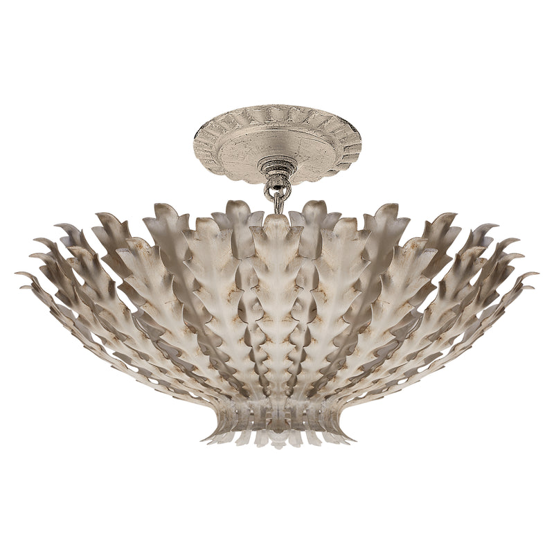 Visual Comfort Signature ARN 4011BSL Three Light Chandelier, Burnished Silver Leaf
