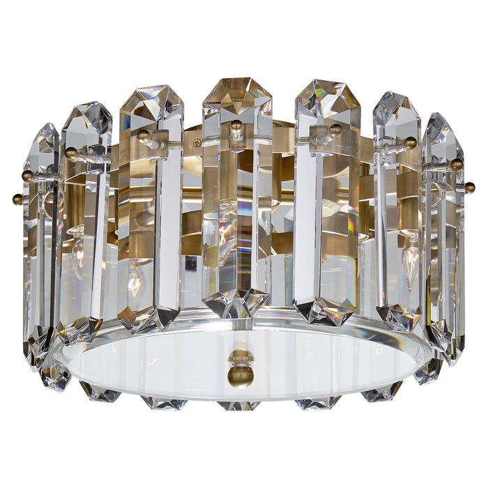 Visual Comfort Signature ARN 4124HAB-CG Four Light Flush Mount, Hand-Rubbed Antique Brass