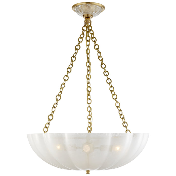 Visual Comfort Signature ARN 5111HAB-WG Four Light Chandelier, Hand-Rubbed Antique Brass