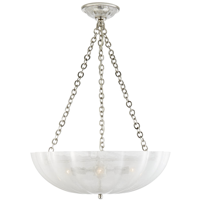 Visual Comfort Signature ARN 5111PN-WG Four Light Chandelier, Polished Nickel