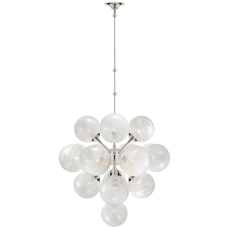Visual Comfort Signature ARN 5402PN-WG 17 Light Chandelier, Polished Nickel