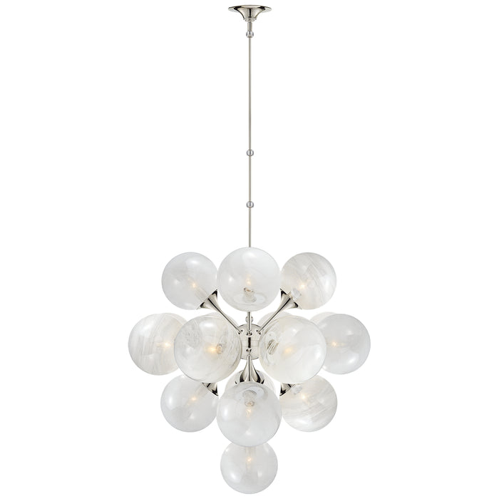 Visual Comfort Signature ARN 5402PN-WG 17 Light Chandelier, Polished Nickel