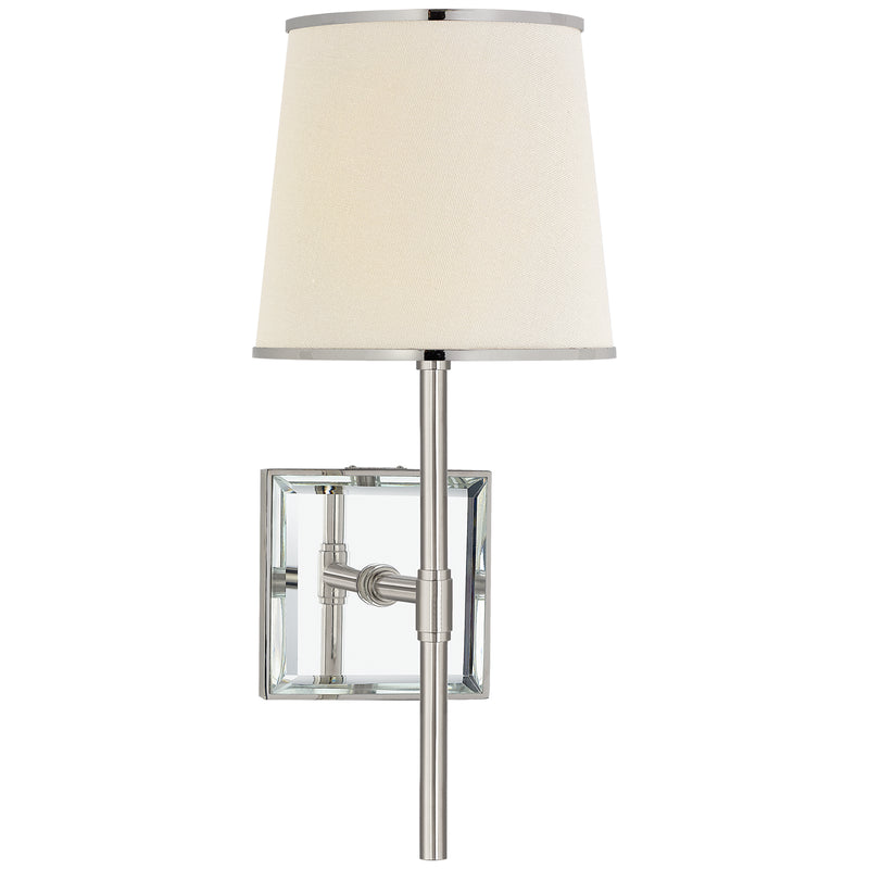 Visual Comfort Signature KS 2120PN/MIR-L/PN One Light Wall Sconce, Polished Nickel and Mirror
