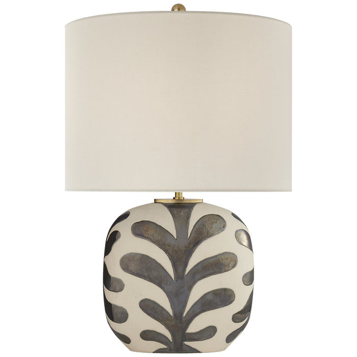 Visual Comfort Signature KS 3618NBQ/BKP-L One Light Table Lamp, Natural Bisque and Black Pearl