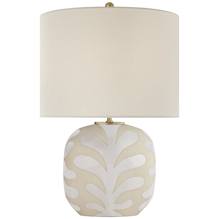 Visual Comfort Signature KS 3618NBQ/NWT-L One Light Table Lamp, Natural Bisque and New White