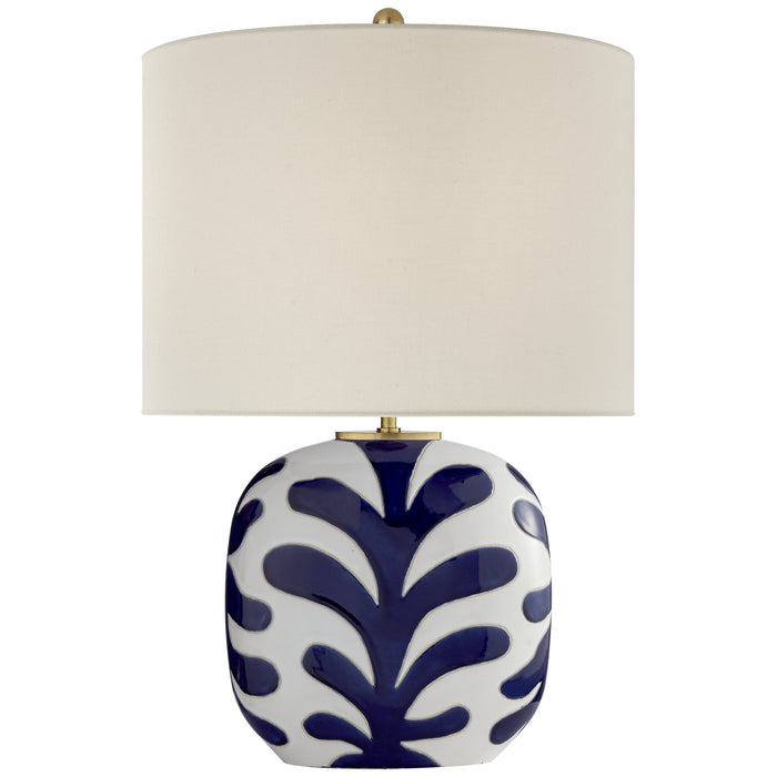 Visual Comfort Signature KS 3618NWT/CB-L One Light Table Lamp, New White and Cobalt