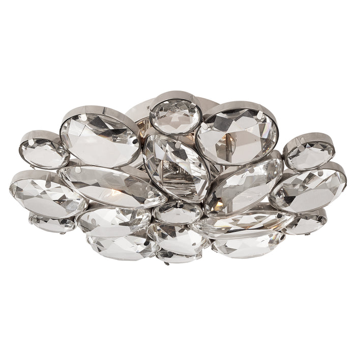 Visual Comfort Signature KS 4015PN-CG Three Light Flush Mount, Polished Nickel