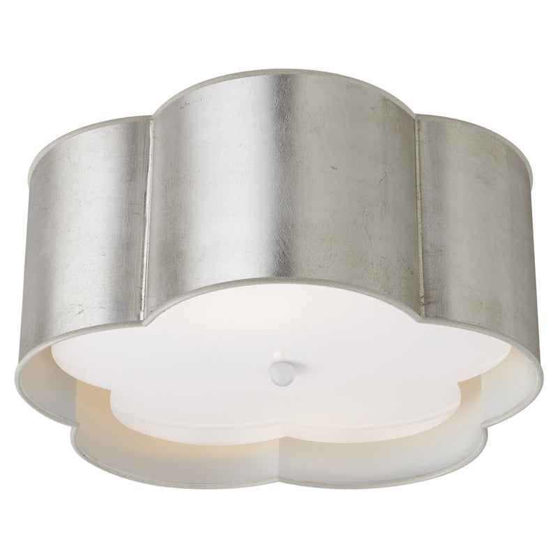 Visual Comfort Signature KS 4117BSL/WHT-FA Two Light Flush Mount, Burnished Silver Leaf