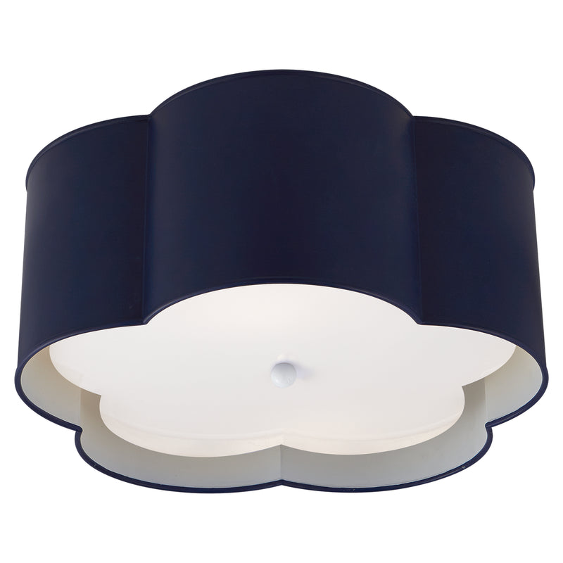 Visual Comfort Signature KS 4117NVY/WHT-FA Two Light Flush Mount, French Navy and White