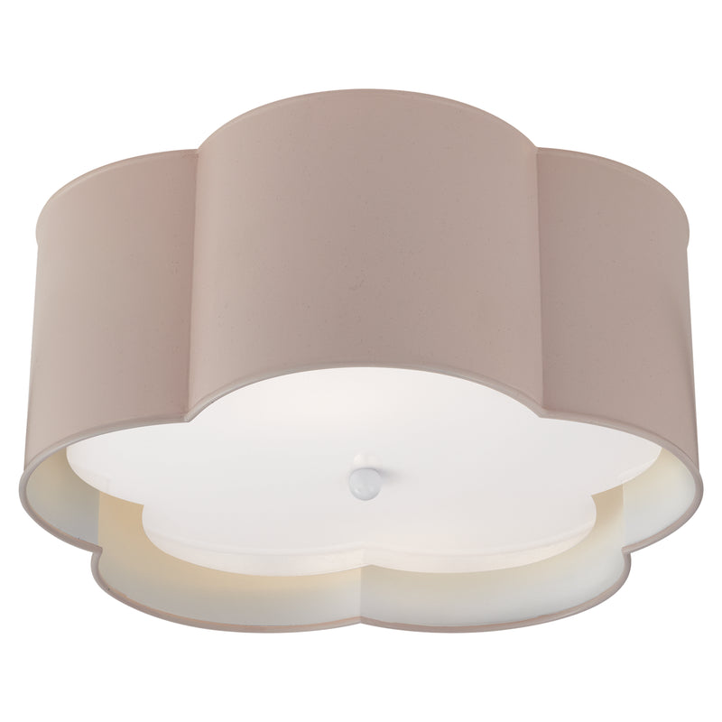 Visual Comfort Signature KS 4117PNK/WHT-FA Two Light Flush Mount, Pink and White