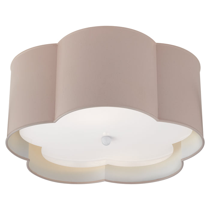 Visual Comfort Signature KS 4117PNK/WHT-FA Two Light Flush Mount, Pink and White