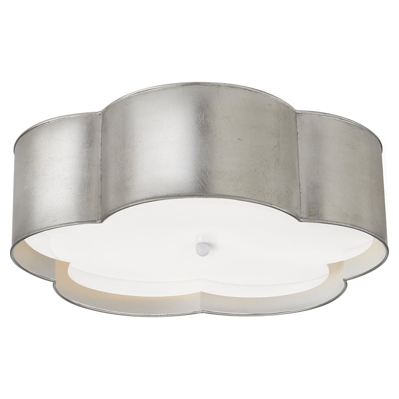 Visual Comfort Signature KS 4118BSL/WHT-FA Four Light Flush Mount, Burnished Silver Leaf and White