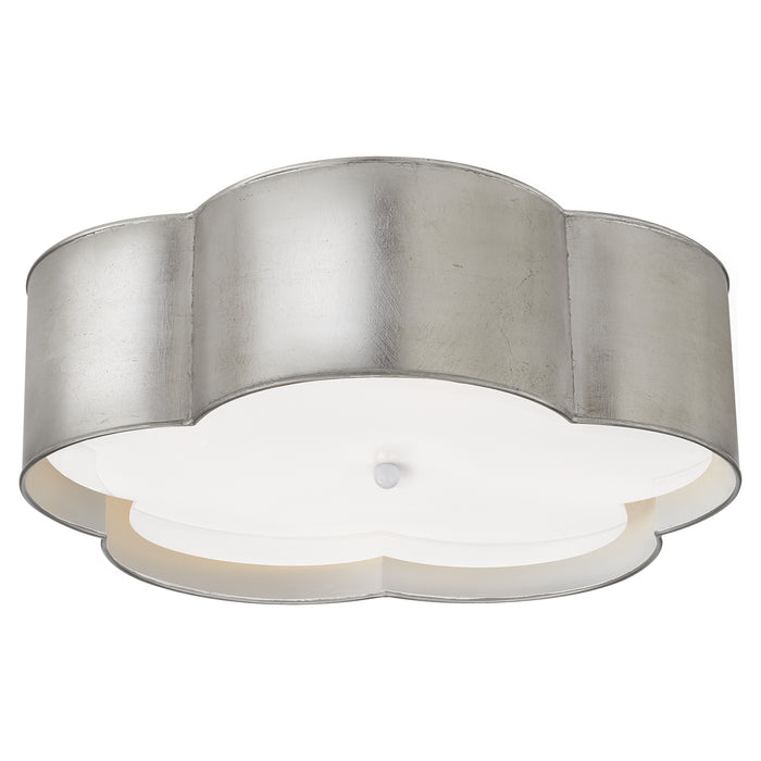 Visual Comfort Signature KS 4118BSL/WHT-FA Four Light Flush Mount, Burnished Silver Leaf and White