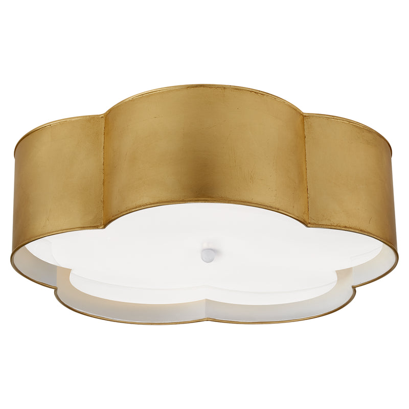 Visual Comfort Signature KS 4118G/WHT-FA Four Light Flush Mount, Gild and White