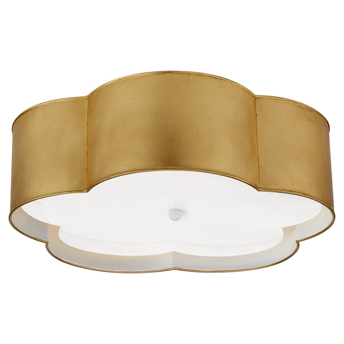 Visual Comfort Signature KS 4118G/WHT-FA Four Light Flush Mount, Gild and White