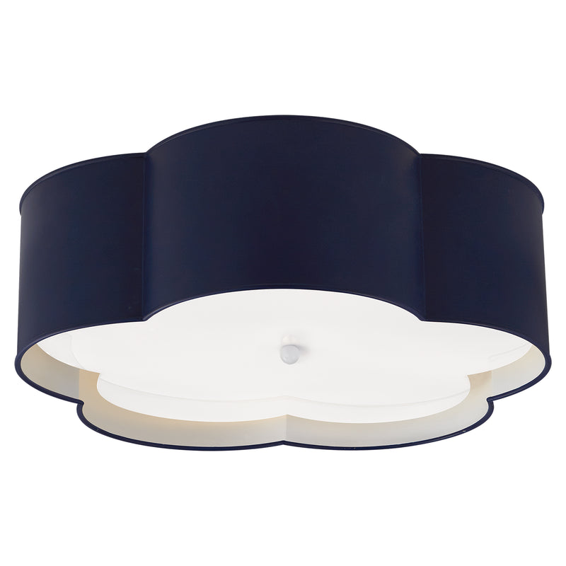 Visual Comfort Signature KS 4118NVY/WHT-FA Four Light Flush Mount, French Navy and White