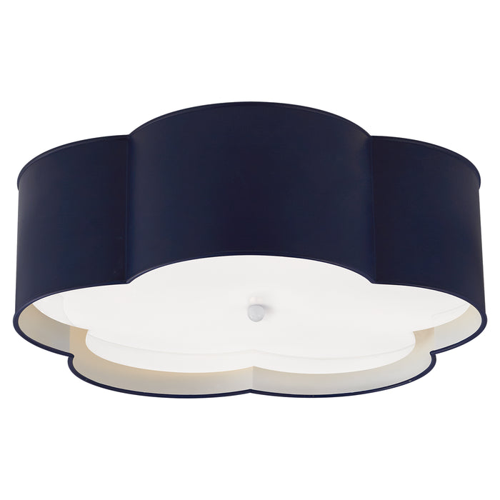 Visual Comfort Signature KS 4118NVY/WHT-FA Four Light Flush Mount, French Navy and White