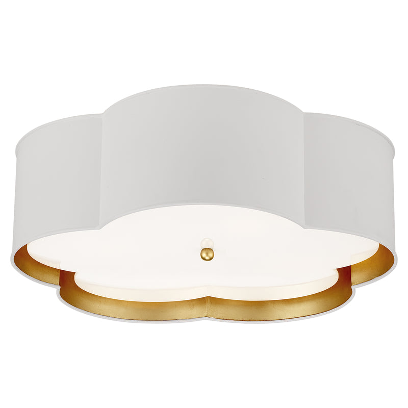 Visual Comfort Signature KS 4118WHT/G-FA Four Light Flush Mount, White and Gild