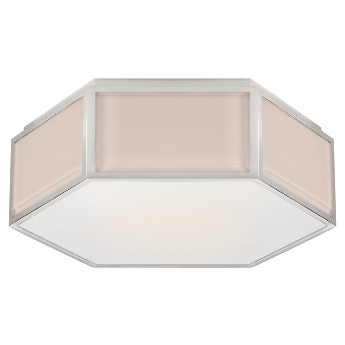 Visual Comfort Signature KS 4120BLS/PN-FG Two Light Flush Mount, Blush and Polished Nickel