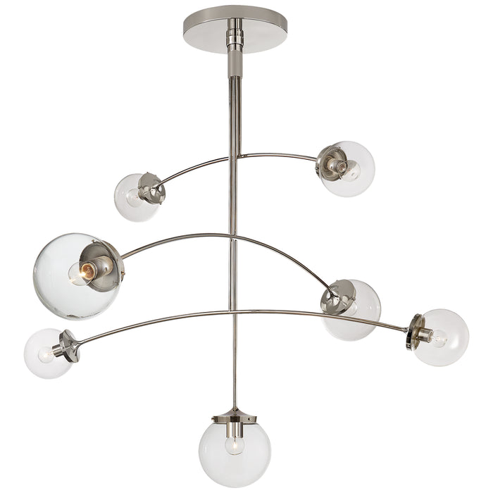 Visual Comfort Signature KS 5404PN-CG Seven Light Chandelier, Polished Nickel