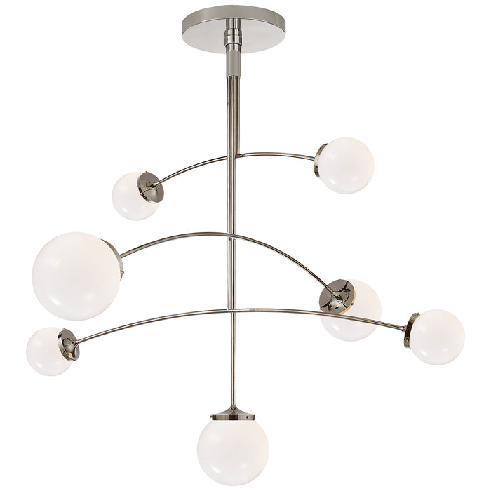 Visual Comfort Signature KS 5404PN-WG Seven Light Chandelier, Polished Nickel