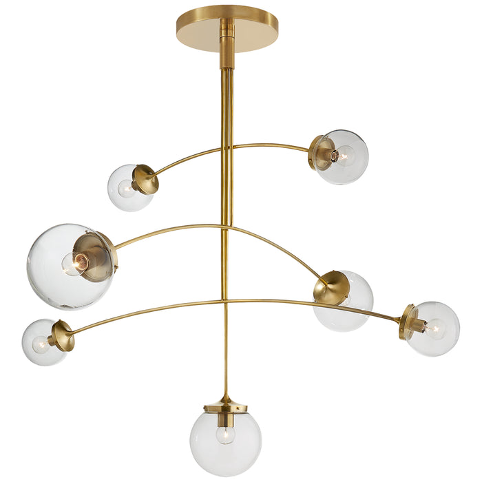 Visual Comfort Signature KS 5404SB-CG Seven Light Chandelier, Soft Brass