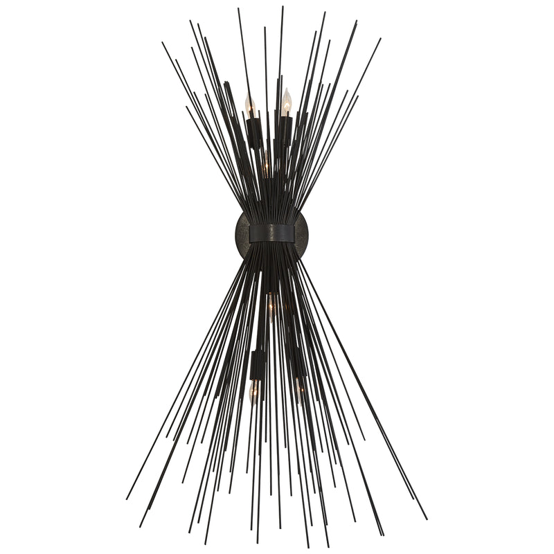 Visual Comfort Signature KW 2075AI Six Light Wall Sconce, Aged Iron