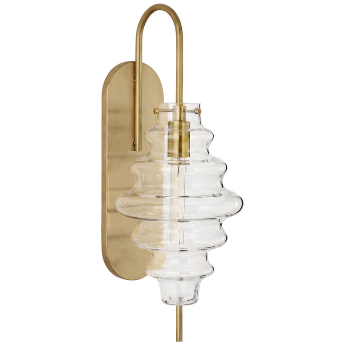 Visual Comfort Signature KW 2270AB-CG One Light Wall Sconce, Antique-Burnished Brass