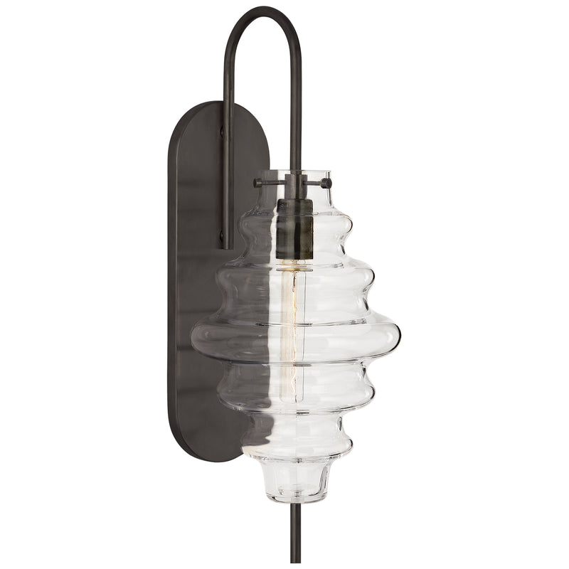 Visual Comfort Signature KW 2270BZ-CG One Light Wall Sconce, Bronze