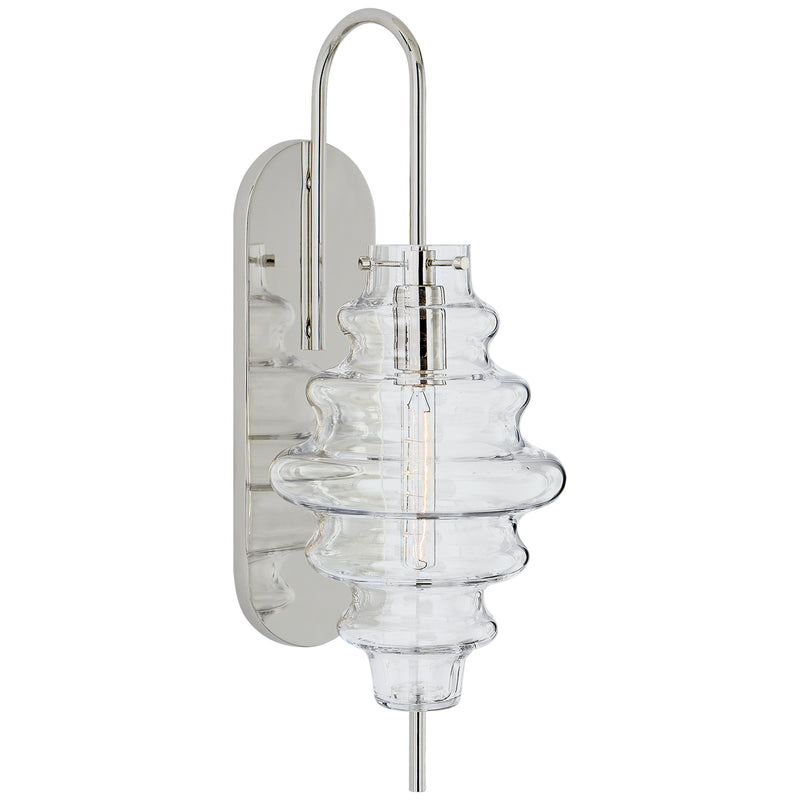 Visual Comfort Signature KW 2270PN-CG One Light Wall Sconce, Polished Nickel
