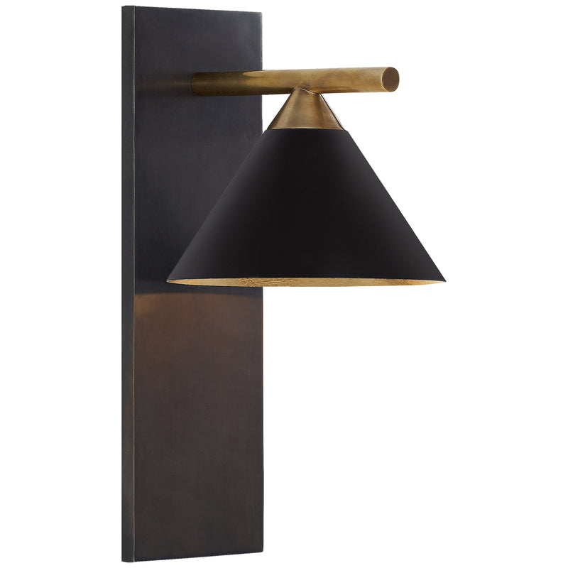 Visual Comfort Signature KW 2410BZ/AB-BLK One Light Wall Sconce, Bronze