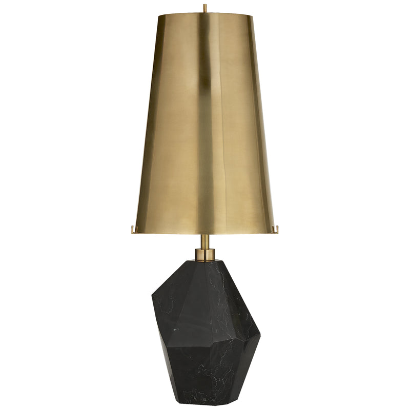 Visual Comfort Signature KW 3012BM-AB One Light Table Lamp, Black Cremo Marble