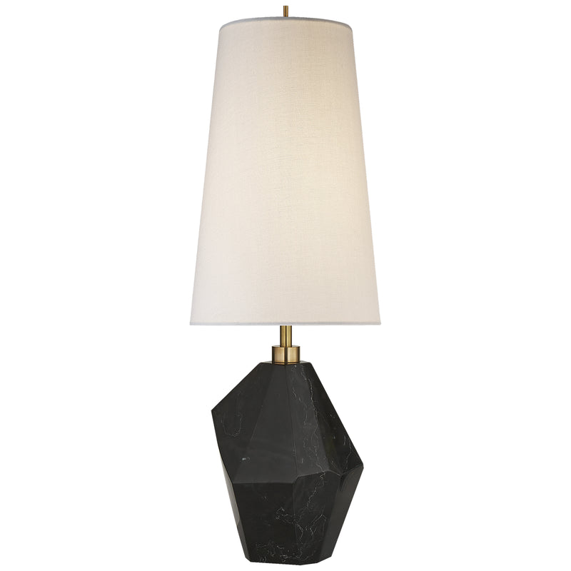 Visual Comfort Signature KW 3012BM-L One Light Table Lamp, Black Cremo Marble