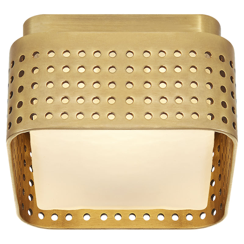 Visual Comfort Signature KW 4055AB-CDG LED Flush Mount, Antique-Burnished Brass