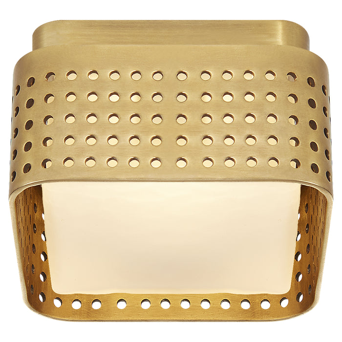 Visual Comfort Signature KW 4055AB-CDG LED Flush Mount, Antique-Burnished Brass