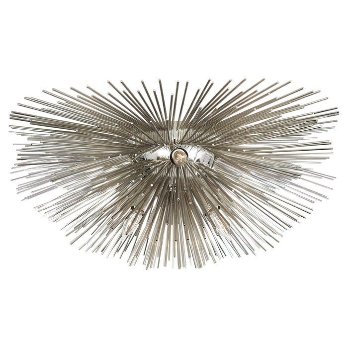 Visual Comfort Signature KW 4065PN Six Light Flush Mount, Polished Nickel