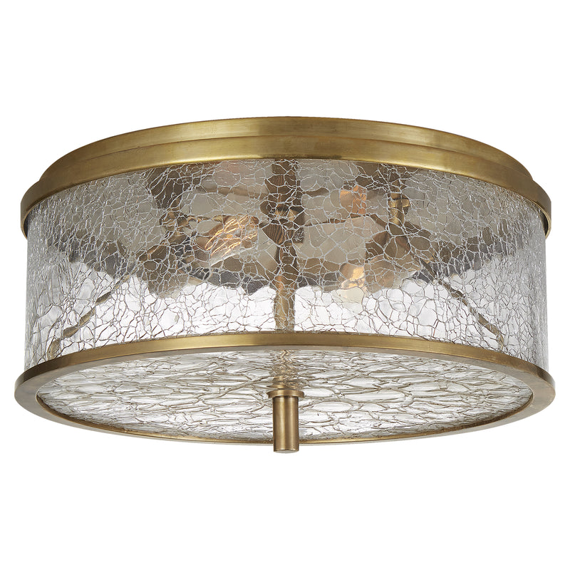 Visual Comfort Signature KW 4202AB-CRG Two Light Flush Mount, Antique-Burnished Brass