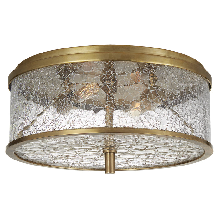 Visual Comfort Signature KW 4202AB-CRG Two Light Flush Mount, Antique-Burnished Brass