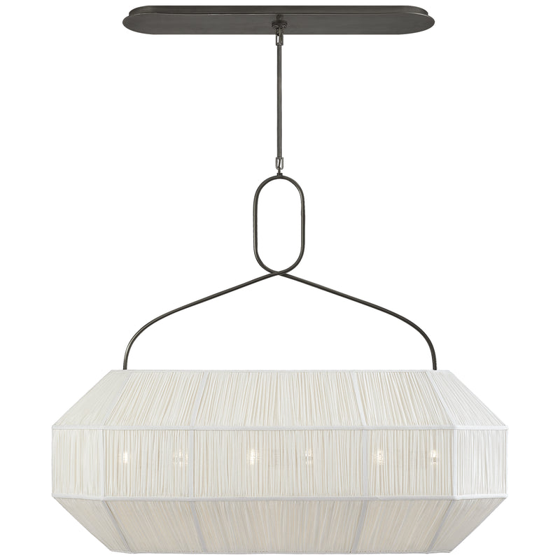 Visual Comfort Signature KW 5317BZ-L Six Light Linear Chandelier, Bronze