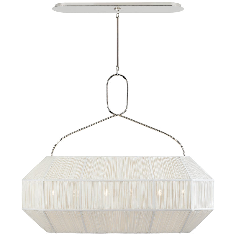 Visual Comfort Signature KW 5317PN-L Six Light Linear Chandelier, Polished Nickel