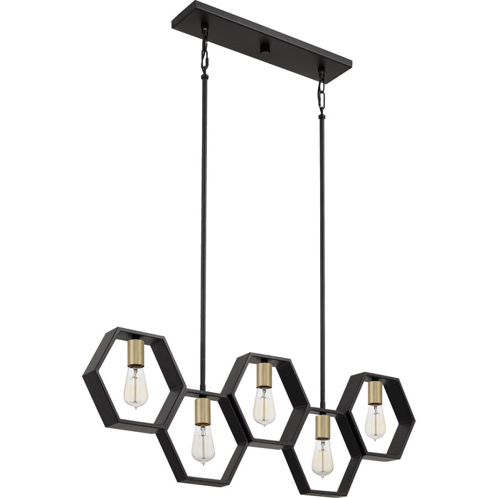 Quoizel BSK540EK Five Light Island Chandelier, Earth Black